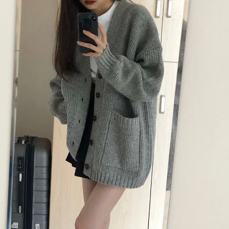 Autumn Winter Women Cardigan Sweater Coats Fashion Female