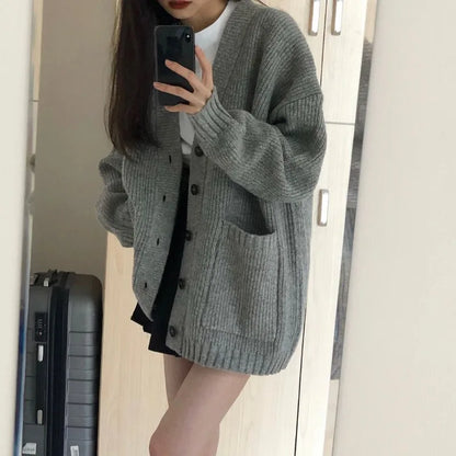 Autumn Winter Women Cardigan Sweater Coats Fashion Female