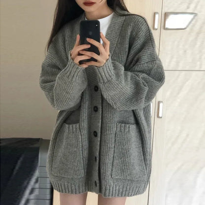 Autumn Winter Women Cardigan Sweater Coats Fashion Female