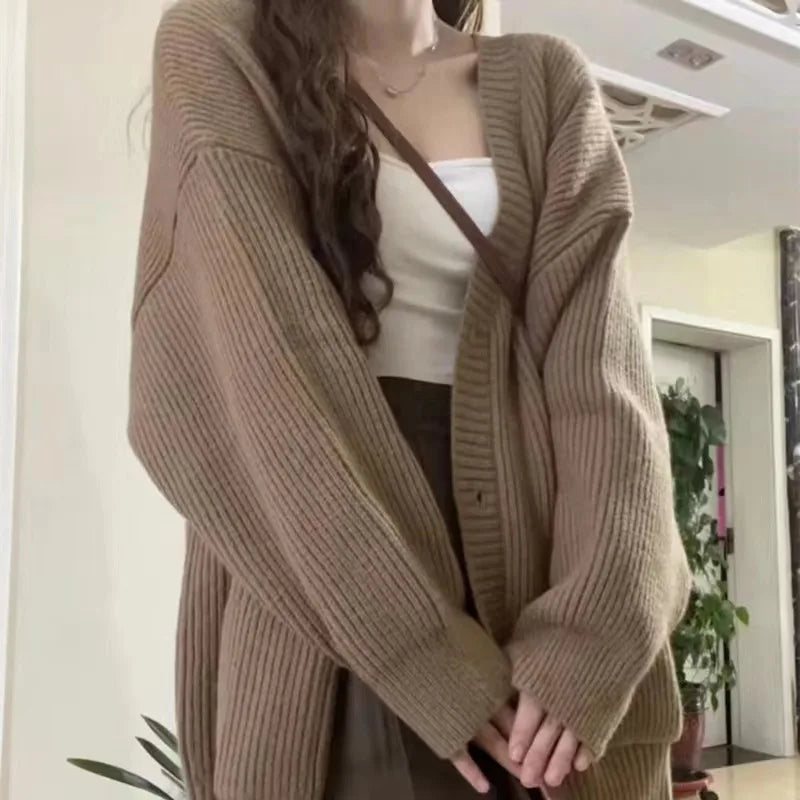 Autumn Winter Women Cardigan Sweater Coats Fashion Female