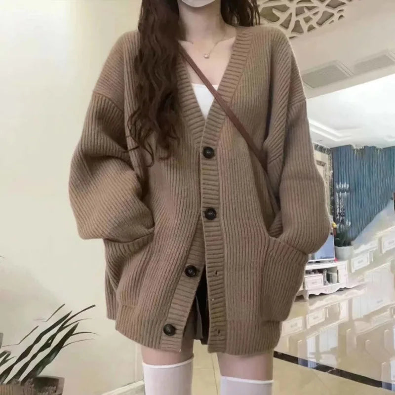 Autumn Winter Women Cardigan Sweater Coats Fashion Female