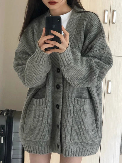 Autumn Winter Women Cardigan Sweater Coats Fashion Female